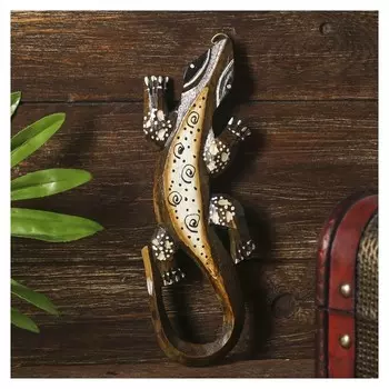 Панно Геккон с узором завитушка