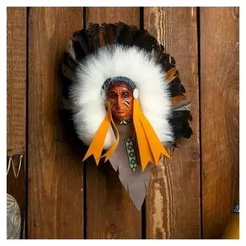 Панно "Индеец авонэко" 15х6х20 см