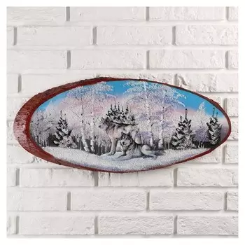 Панно на спиле "Стая", 60 см, каменная крошка, горизонтальное