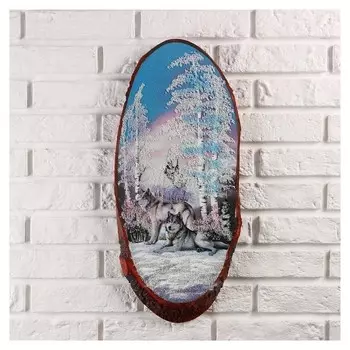 Панно на спиле "Стая", 60 см, каменная крошка, вертикальное