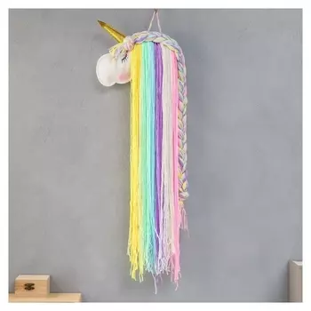 Панно настенное текстиль "Единорожка" пастельные оттенки 70х25 см