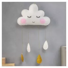 Панно настенное текстиль "Облачко и капельки" 50х26 см