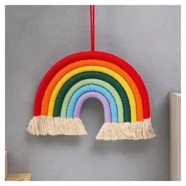 Панно настенное текстиль "Радуга" яркие цвета 27х28 см