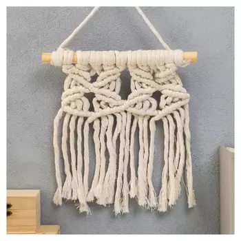 Панно настенное в технике макраме "Анника" натуральный 36х20 см