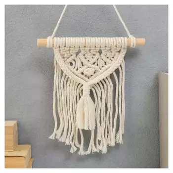 Панно настенное в технике макраме "Далия" натуральный 39х20 см