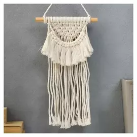 Панно настенное в технике макраме "Дуга с кисточками" 51х20 см