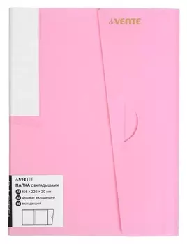 Папка 20 вкладышей А5 500мкм Devente Pastel фактура "Песок", клапан, роз 3101805