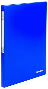 Папка 20 вкладышей Brauberg "Neon", 16 мм, неоновая, синяя, 700 мкм, 227451