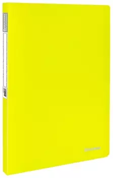 Папка 20 вкладышей Brauberg "Neon", 16 мм, неоновая желтая, 700 мкм, 227449