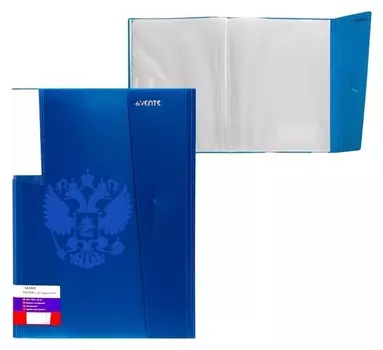 Папка А4, 20 вкладышей А3, 500 мкм, с клапаном "Герб", фактура"песок", Devente
