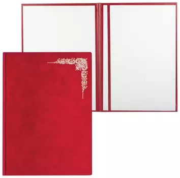 Папка адресная бархат с виньеткой, формат А4, красная, индивидуальная упаковка