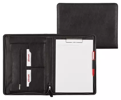 Папка деловая 129 из эко кожи черная