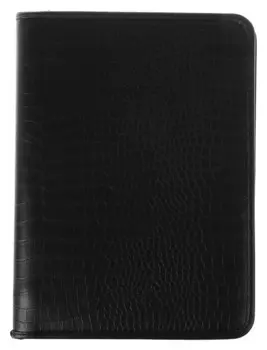 Пaпка деловая, искусственная кожа, 360х260х30 мм, «Крокодил» канцбург, с металлическим прижимом, чёрная