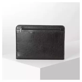 Папка деловая на молнии, выдвижные ручки, цвет коричневый