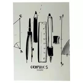 Папка для черчения Kroyter а4,10л,блок 200гр/м2 госзнак графика 00037