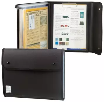 Папка для конференций Brauberg, А4, 5 отделений, черная