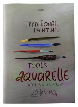 Папка для рисов.акварелью Kroyter а3,20л,блок 180гр проф 00075