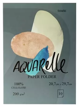 Папка для рисов.акварелью Kroyter а4,10л,блок 200гр/м2 госзнак проф 00076