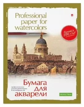Папка для рисования акварелью а4,8л,блок гознак 200гр 4-006 дизайн в ассорт