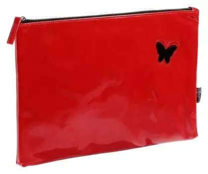 Папка для тетрадей А4 молния сверху плоская 240*345 феникс полеуретан дев красная 48787