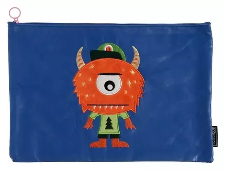 Папка для тетрадей А4 молния сверху плоская кож.зам 240*345 феникс дев фиолетовая 49508