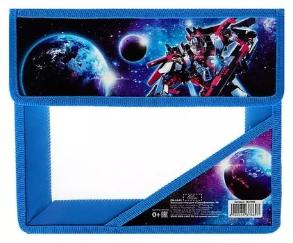 Папка для тетрадей А5, клапан на липучке, пластиковая, с уголком Трансформер