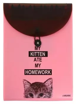 Папка-картотека 6 отделений на резинке A4 (235 X 320 X 30 мм) 600 мкм, Devente Hidden, Cat фактура "Песок" внутренние карманы 160 мкм, разделители в виде кошки