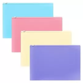 Папка-конверт на гибкой молнии Zip, В5, Erichkrause Fizzy Pastel