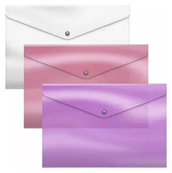 Папка-конверт на кнопке А4, 180 мкм, Erichkrause Glossy Candy, полупрозрачная