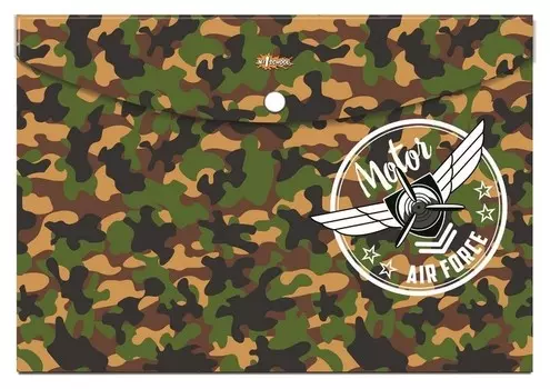 Папка-конверт на кнопке А4 №1school Military, 92831