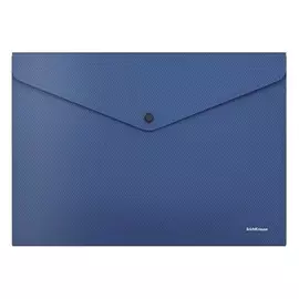 Папка-конверт на кнопке А4 Erichkrause "Diagonal Classic", непрозрачная, 160 мкм, синяя