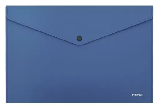 Папка-конверт на кнопке А4, Erichkrause. Fizzy Classic, непрозрачная, синяя