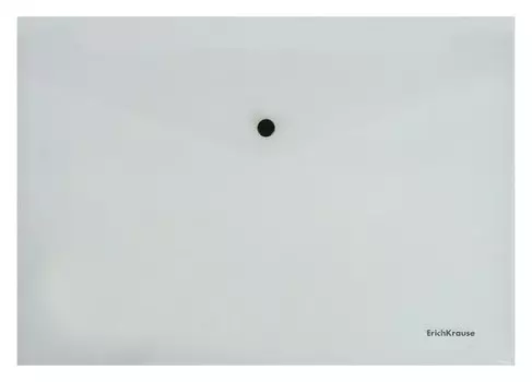 Папка-конверт на кнопке А4, Erichkrause. Glossy Classic, прозрачная