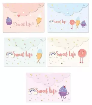 Папка-конверт на кнопке а4attache Sel-on Sweet Lifeас325х215мм200мкм5шт/уп