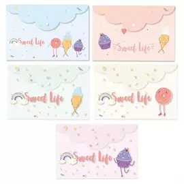 Папка-конверт на кнопке Att-he Sel-on Sweet Life а5асс262х180мм200мкм5шт/уп