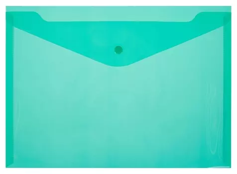 Папка-конверт на кнопке КНК 180 зеленый прз. 10шт/уп