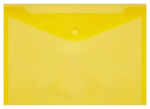 Папка-конверт на кнопке КНК 180 желтый прз. 10шт/уп