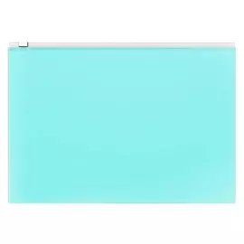 Папка-конверт на Zip-молнии А4 180 мкм, Erichkrause Fizzy Pastel Mint, мятный, до 100 листов