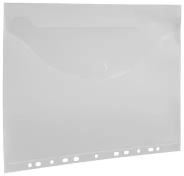 Папка-конверт с перфорацией Brauberg, А4, комплект 10 шт., до 50 листов, прозрачная, 0,15 мм, 227312