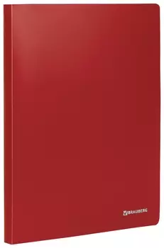 Папка на 2 кольцах Brauberg "Office", 25 мм, красная, до 170 листов, 0,5 мм, 227496