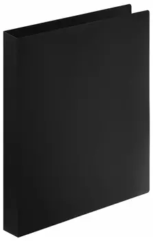 Папка на 4 кольцах Staff, 30 мм, черная, до 250 листов, 0,5 мм, 229219