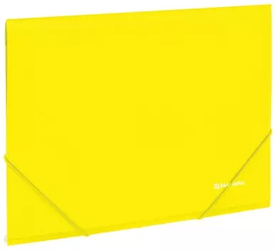 Папка на резинках Brauberg "Neon", неоновая, желтая, до 300 листов, 0,5 мм, 227461