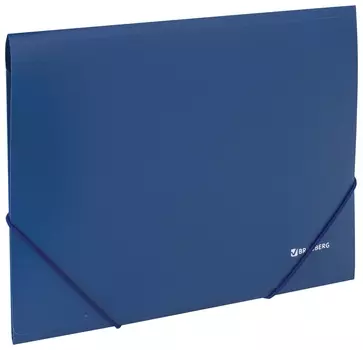 Папка на резинках Brauberg, стандарт, синяя, до 300 листов, 0,5 мм, 221623
