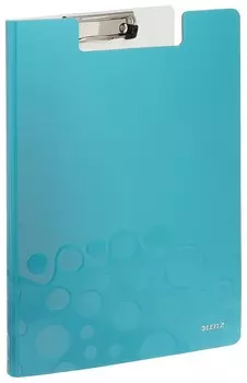 Папка-планшет Leitz "Wow", с верхним прижимом и крышкой, A4, 330х230 мм, полифом, бирюзовая