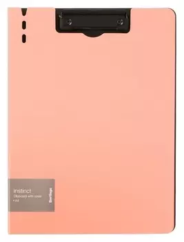 Папка-планшет с зажимом А4 пластик 1.8мм Berlingo "Instinct", фламинго/черный
