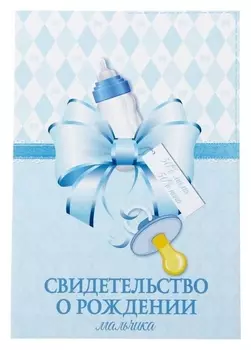 Папка под свидетельство о рождении мальчика Бант