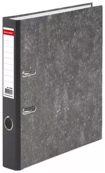 Папка-регистратор Brauberg, фактура стандарт, с мраморным покрытием, 50 мм, черный корешок, 220982