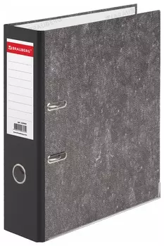 Папка-регистратор Brauberg, фактура стандарт, с мраморным покрытием, 75 мм, черный корешок, 220987