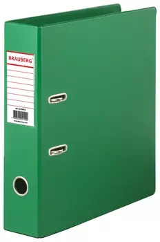 Папка-регистратор Brauberg с двухсторонним покрытием из пвх, 70 мм, светло-зеленая, 222654