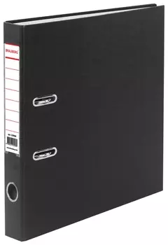 Папка-регистратор Brauberg с покрытием из пвх, 50 мм, черная (Удвоенный срок службы), 220886